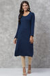 Maroon Acrylic Straight Kurta image number 3